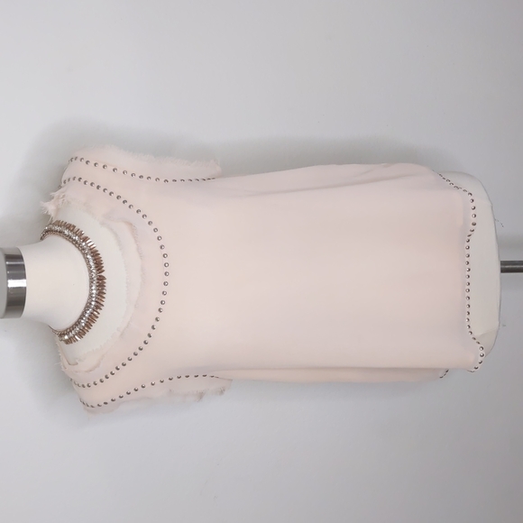 MNG Causal Tank Blouse soft pink with silver studs size Small - Picture 2 of 10